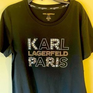 NWT Karl Lagerfeld Paris Black Tee S